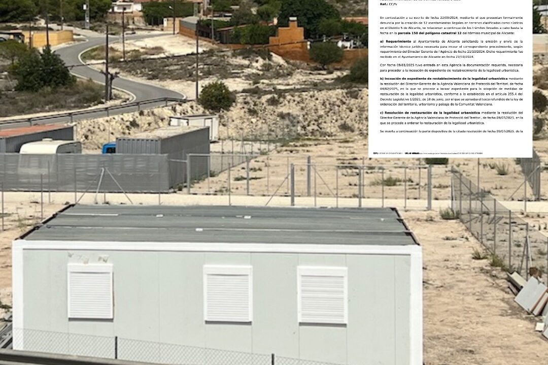 La Generalitat Valenciana intensifica su ofensiva contra los asentamientos ilegales y abre la puerta a la expropiación